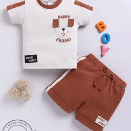 Moms Love Boys Printed T-shirt with Shorts-picture-18