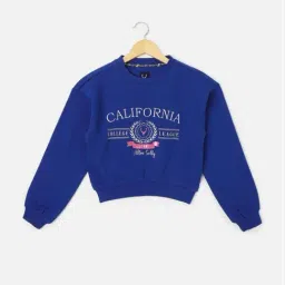 Allen Solly Girls Blue Embroidery Full Sleeves Sweatshirt-image-83