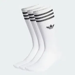Adidas Originals White Crew Striped Calf Socks Pair of 3 - L-image-51