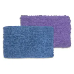 BIANCA Super-Soft Shaggy Floor Rug With Non-Slip Back -2pc Medium (yakuza) solid-blue/lilac image 2