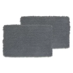 BIANCA Super-Soft Shaggy Floor Rug With Non-Slip Back -2pc Large (yakuza) solid-grey image 2