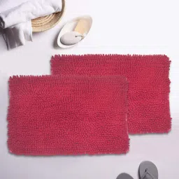 BIANCA Super-Soft Shaggy Floor Rug With Non-Slip Back -2pc Large (yakuza) solid-coral image 1