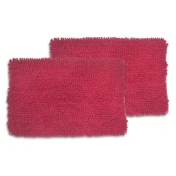 BIANCA Super-Soft Shaggy Floor Rug With Non-Slip Back -2pc Large (yakuza) solid-coral image 2
