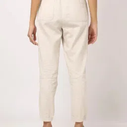 GAP Off White Slim Fit Solid Joggers image 2