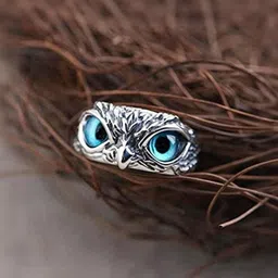 J.S ENTERPRISES Unisex Owl Motif Stainless Steel Finger Ring-picture-36