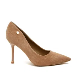 Flat N Heels Women's Khaki Stiletto Pumps image 1
