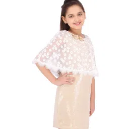 Cutecumber Kids Beige Solid Dress image 3