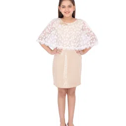 Cutecumber Kids Beige Solid Dress image 4