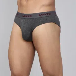 Levi's Black & Grey Cotton Regular Fit Briefs - Pack Of 2 image 5