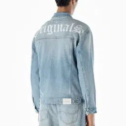 Jack & Jones Blue Cotton Regular Fit Printed Denim Jacket image 2