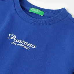 United Colors Of Benetton Blue Cotton Regular Fit Printed Sweatshirt image 3