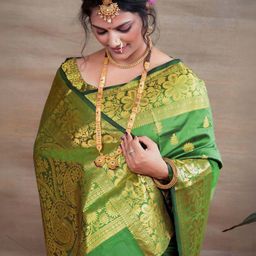 Peachmode Ethnic Motifs Zari Art Silk Handloom Saree-picture-29