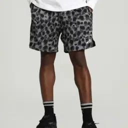 Puma Uptown Stick To It Black Relaxed Fit Printed Shorts-image-55
