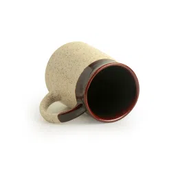 ExclusiveLane Dark Brown & Cream Ceramic Coffee Mugs - Set of 4 (320ml) image 4