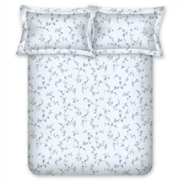 BOMBAY DYEING Blue Floral Printed 164 TC Cotton King Bedsheet Set 2.74 m x 2.74 m image 5