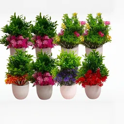 Dekorly Multi Plastic Artificial Flowers & Plants With Pot image 1