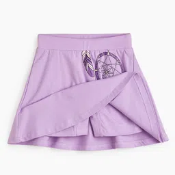 Plan B 100% Cotton Dream Catcher Printed Skirt With Inbuilt Shorties - Lavender image 1