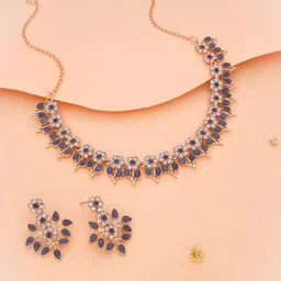 Anouk Rose Gold-Plated American Diamond Studded Jewellery Set image 5