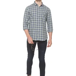 SNX Tailored Fit Checked Pure Cotton Opaque Shirt image 5
