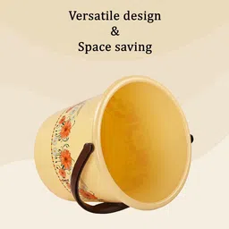 Kuber Industries Cream-Coloured 4 Piece Floral Multi Purpose Bucket- 18 ltr image 4