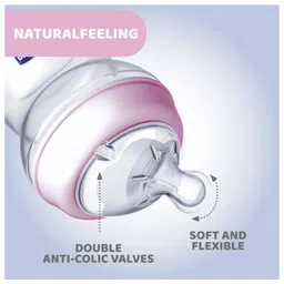 Chicco Natural Feeling Feeding Bottle with Slow Flow Nipple Pink - 150 ml image 3