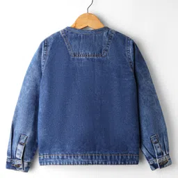 arias by lara dutta Arias Cotton Woven Stretch Full Sleeves Washed Denim Jacket - Blue image 3