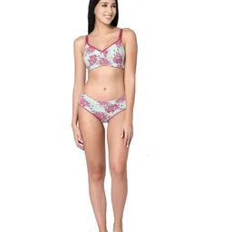 Inner Sense Organic Cotton Sleeveless Floral Printed Anti Odour Full Coverage Maternity Bra With Anti Microbial - Bright Pink image 5
