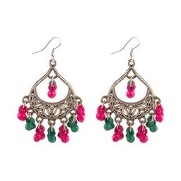 Creative Frogs Set Of 2 Silver Plated Beaded Oxidised Crescent Shaped Chandbalis image 4