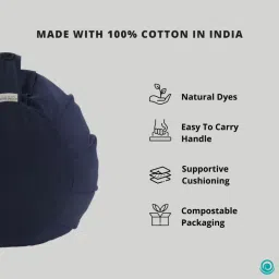 Core Asana Round Meditation Cushion- Midnight Blue image 3