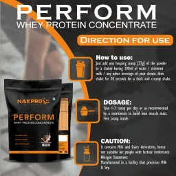 NAKPRO Perform Whey Protein Concentrate Supplement Powder - Cookies & Cream Flavour image 5