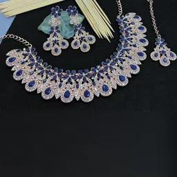 VATSALYA creation Alloy Blue Jewellery Set-picture-43