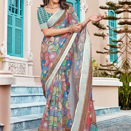 Anouk Rustic Geometric Printed Sungudi Saree-picture-28