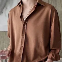 KPOP Men Original Oversized Regular Fit Solid Spread Collar Casual Shirt-picture-36