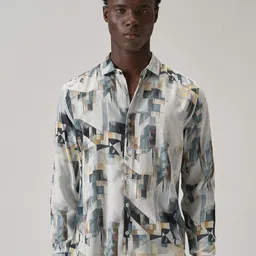 Banana Club Men Classic Slim Fit Opaque Printed Casual Shirt-picture-39