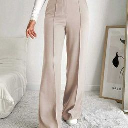 BROADSTAR Women Smart Straight Fit High-Rise Easy Wash Pleated Trousers-picture-9