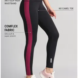 CULT COMFlex Women Black Transform Colourblocked High-Rise Tights image 4