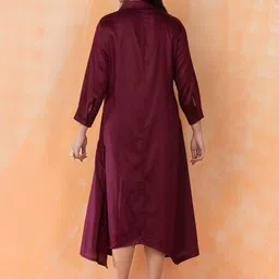 AUTUMN LANE Embroidered Pure Cotton A-Line Midi Dress image 4