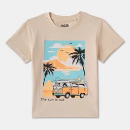 R&B Boys Graphic Printed Round Neck Cotton T-shirt-picture-55