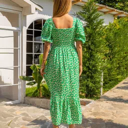 CORSICA Floral Printed Crepe Fit & Flare Midi Dress image 2