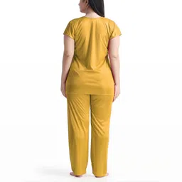 NIGHT KEYS Women Satin Nighty With Robe & Night Suit image 2