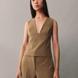 MANGO V-Neck Sleeveless Waistcoat-picture-41
