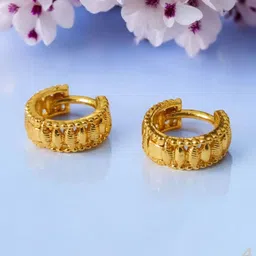 SHREE KRISHNA SHOPPING Gold Plated Brass Hoop Earrings-image-53