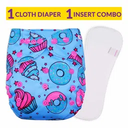 Bembika Reusable Cloth Diaper With Insert Cupcake Print  - Multicolor-picture-19