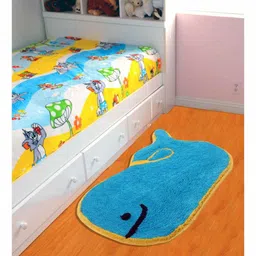 Saral Home Microfiber Whale Design Anti Slip Mat - Blue-picture-37