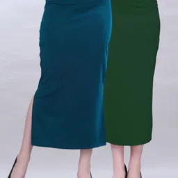 Selvia Pack Of 2 Microfiber Side Slit Saree Shapewears-picture-37