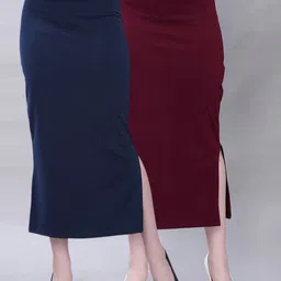 Selvia Pack Of 2 Mid-Rise Saree Shapewear with Side Slit-picture-23
