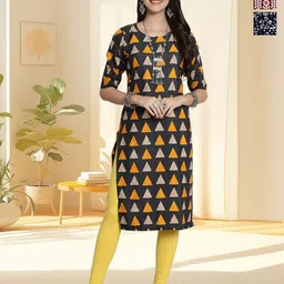 HERE&NOW Women Pack of 3 Geometric Printed Daily Straight Kurtas-picture-10