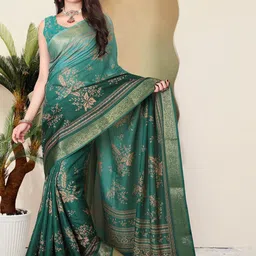 MAGNEITTA Floral Silk Blend Designer Saree-image-60