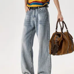 StyleCast Men Flared Mid-Rise Low Distress Light Fade Cotton Jeans image 3