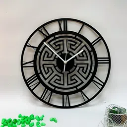 QEZNEF Black Solid Geometric Traditional Wall Clock-picture-17
